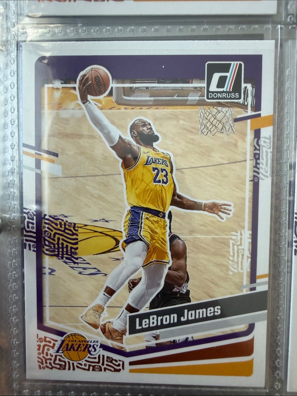 Russ LeBron James Basketball Card - Yellow, Purple, White